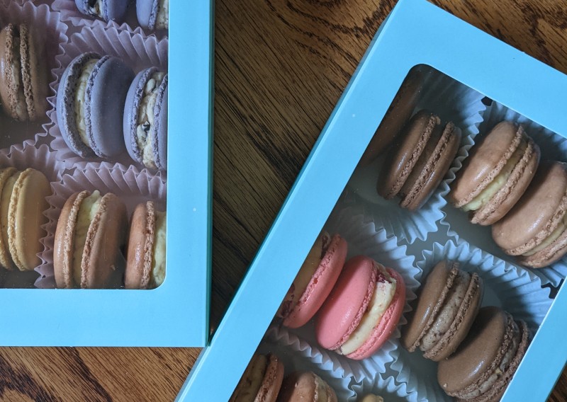 Boxed macarons